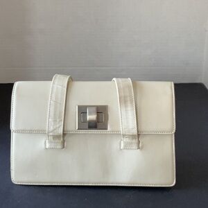 Donna Karan leather bag creamy white